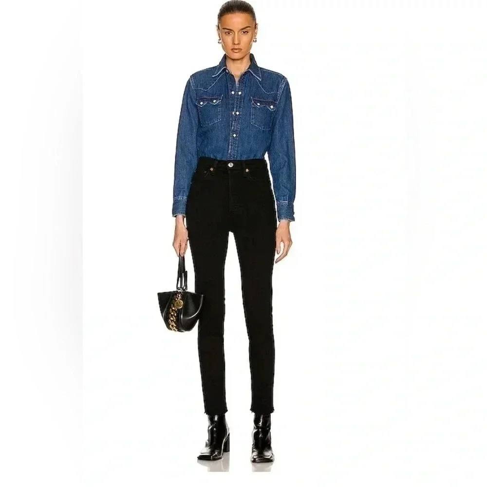 Re/Done 90s Ultra High-Rise Skinny Jeans Denim Black
Women's Size 26
